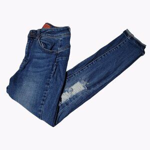 Wax Jeans Butt I Love You Womens Size 3 Skinny Mid Rise Medium Wash Ripped Denim